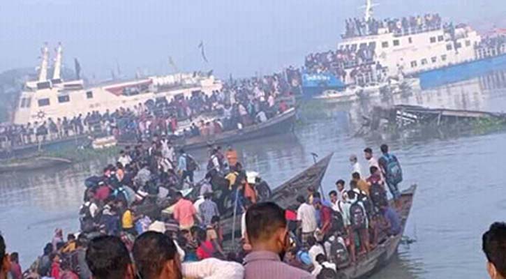 লঞ্চ বন্ধ : ঘাটে আটকা কয়েক হাজার মানুষ