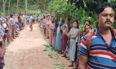 কালেঞ্জি পুঞ্জিতে বিদ্যুতায়নের দাবীতে খাসিয়া সম্প্রদায়ের মানবন্ধন