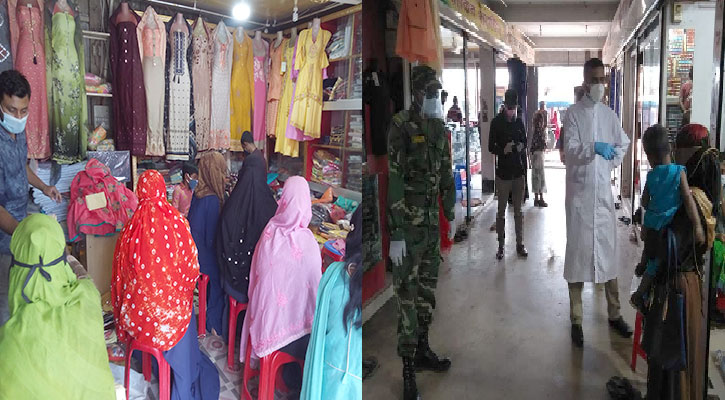 মার্কেট খোলার ১ম দিনে উপচে পড়া ভিড়, নেই সামাজিক দূরত্ব