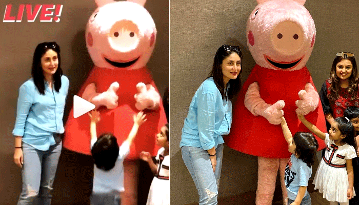 ‘পেপ্পা পিগ‍‍’-এর সঙ্গে কারিনা পুত্রের সখ্য , হাত ধরে টানাটানি