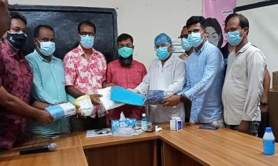 পাংশা উপজেলা স্বাস্থ্য কমপ্লেক্সে সুরক্ষা সামগ্রী প্রদান 