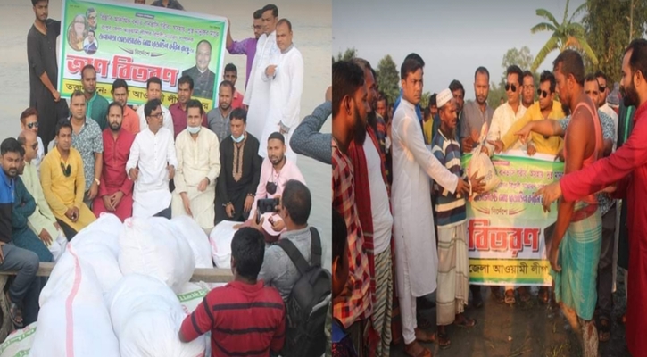 তিস্তা পাড়ের বন্যার্তদের পাশে আ‍‍.লীগ নেতা রেজাউল করিম রাজু 