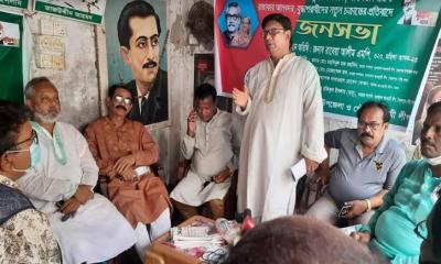 সৈয়দপুরে যুদ্ধাপরাধীদের চক্রান্তের প্রতিবাদে আ’লীগের সংবাদ সম্মেলন