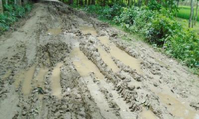 মধুখালীতে কাঁচা রাস্তায় দুই গ্রামের মানুষের ভোগান্তি