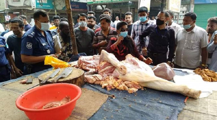 ফরিদপুর মরা গরুর মাংস বিক্রির দায়ে জরিমানা