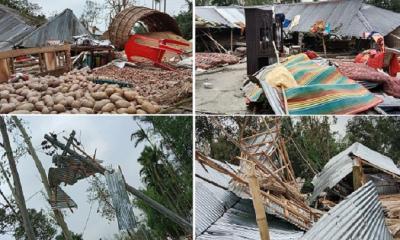 রংপুরে কালবৈশাখীর তাণ্ডবে দেড় হাজার ঘরবাড়ি বিধস্ত, ফসলের ব্যাপক ক্ষয়ক্ষতি