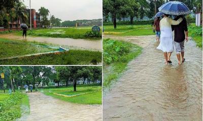 বাকৃবিতে জলাবদ্ধতায় ভোগান্তিতে শিক্ষার্থীরা