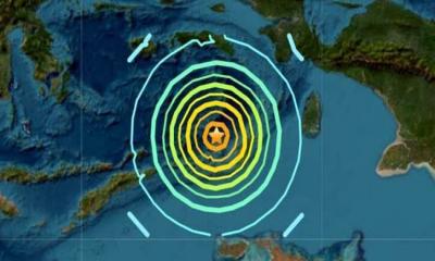 ৭.৭ মাত্রার শক্তিশালী ভূমিকম্পে কাঁপল ইন্দোনেশিয়া