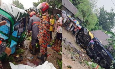 নরসিংদীতে অটোরিকশায় ট্রাকের চাপা, নিহত ৪